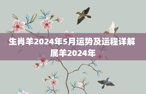 生肖羊2024年5月运势及运程详解 属羊2024年