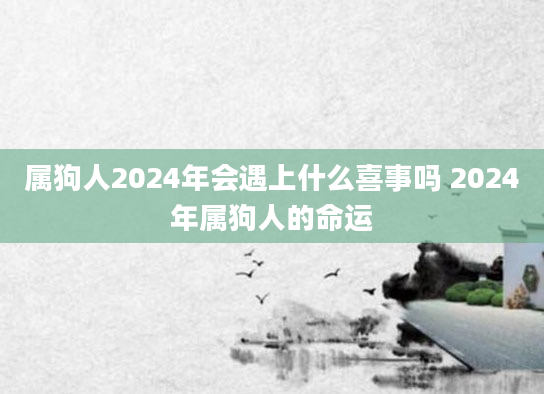 属狗人2024年会遇上什么喜事吗 2024年属狗人的命运