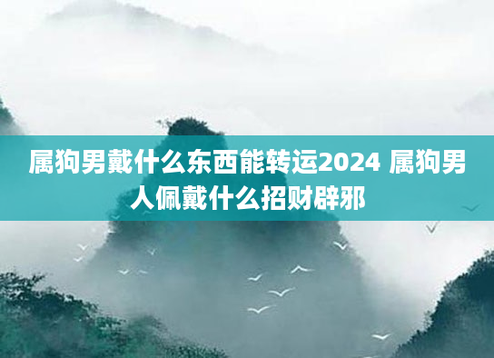 属狗男戴什么东西能转运2024 属狗男人佩戴什么招财辟邪