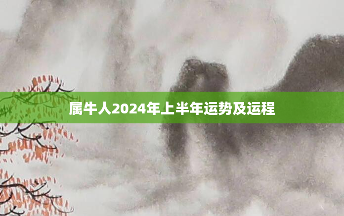 属牛人2024年上半年运势及运程