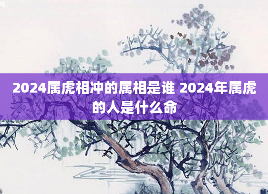 2024属虎相冲的属相是谁 2024年属虎的人是什么命
