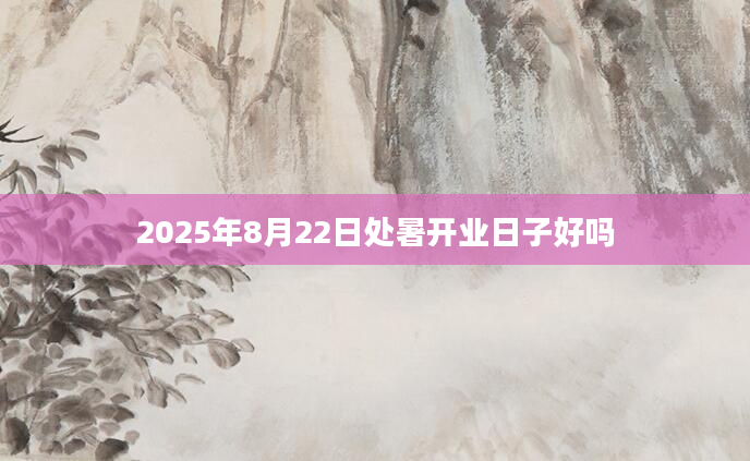 2025年8月22日处暑开业日子好吗