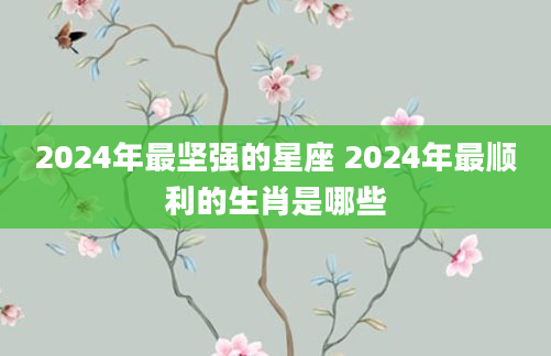 2024年最坚强的星座 2024年最顺利的生肖是哪些