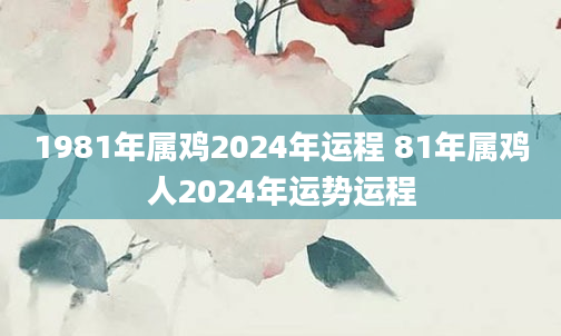 1981年属鸡2024年运程 81年属鸡人2024年运势运程