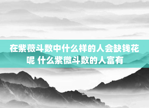 在紫薇斗数中什么样的人会缺钱花呢 什么紫微斗数的人富有