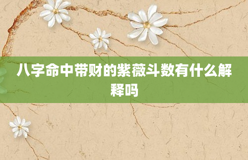 八字命中带财的紫薇斗数有什么解释吗