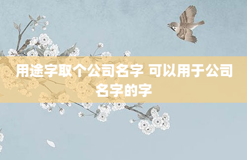 用途字取个公司名字 可以用于公司名字的字