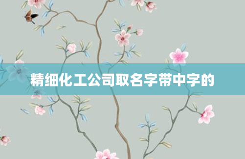 精细化工公司取名字带中字的
