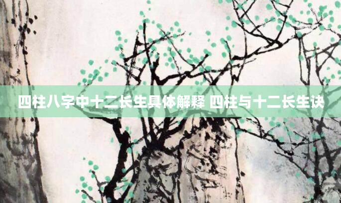 四柱八字中十二长生具体解释 四柱与十二长生诀