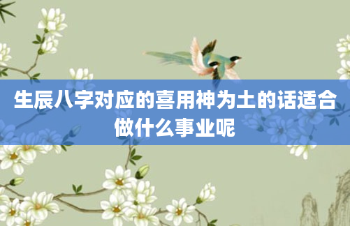 生辰八字对应的喜用神为土的话适合做什么事业呢