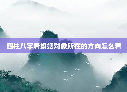 四柱八字看婚姻对象所在的方向怎么看