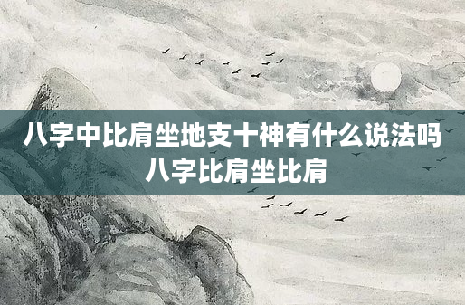 八字中比肩坐地支十神有什么说法吗 八字比肩坐比肩
