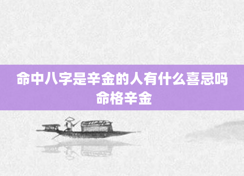 命中八字是辛金的人有什么喜忌吗 命格辛金