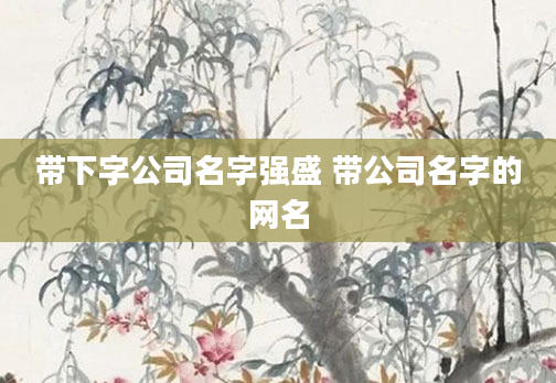 带下字公司名字强盛 带公司名字的网名