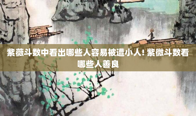 紫薇斗数中看出哪些人容易被遭小人! 紫微斗数看哪些人善良