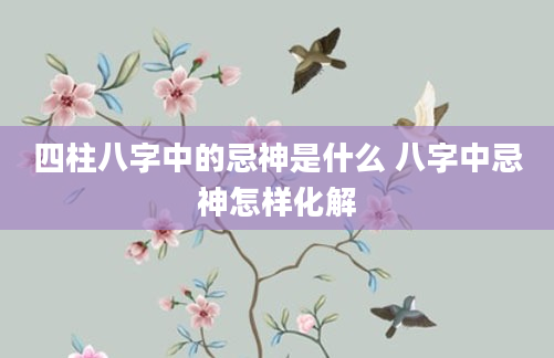 四柱八字中的忌神是什么 八字中忌神怎样化解
