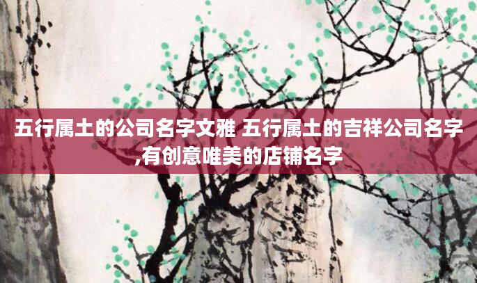 五行属土的公司名字文雅 五行属土的吉祥公司名字,有创意唯美的店铺名字