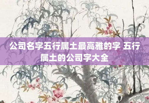 公司名字五行属土最高雅的字 五行属土的公司字大全