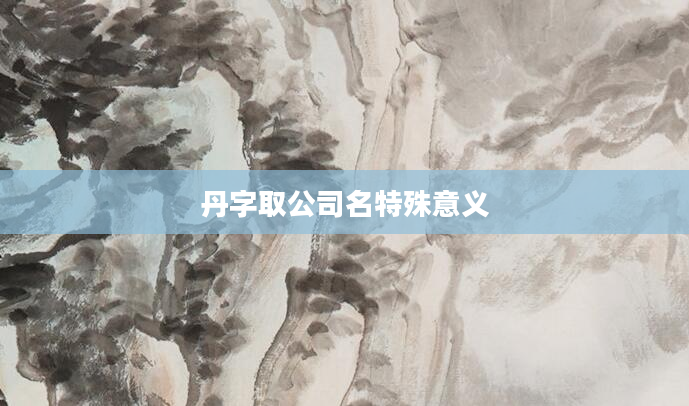 丹字取公司名特殊意义