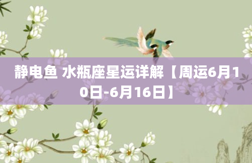 静电鱼 水瓶座星运详解【周运6月10日-6月16日】