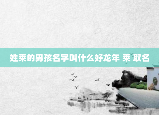 姓莱的男孩名字叫什么好龙年 莱 取名