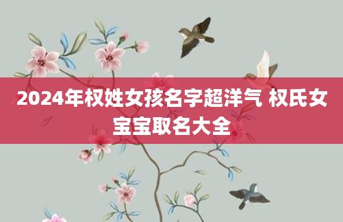 2024年权姓女孩名字超洋气 权氏女宝宝取名大全