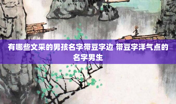 有哪些文采的男孩名字带豆字边 带豆字洋气点的名字男生