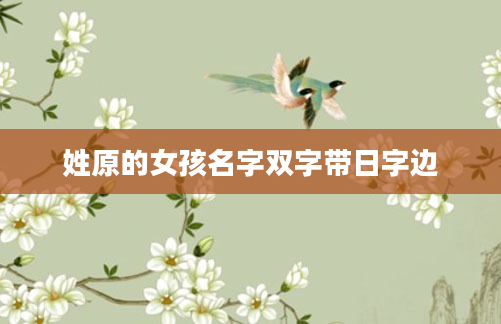 姓原的女孩名字双字带日字边