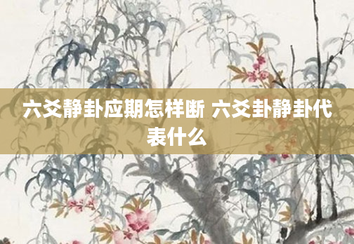 六爻静卦应期怎样断 六爻卦静卦代表什么