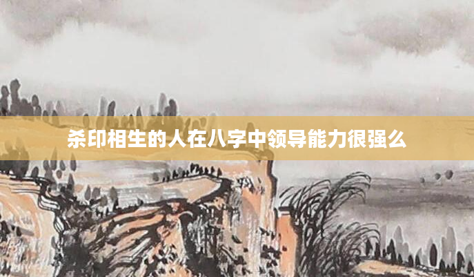 杀印相生的人在八字中领导能力很强么