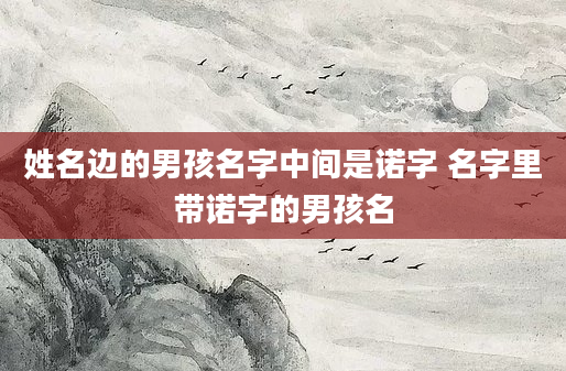 姓名边的男孩名字中间是诺字 名字里带诺字的男孩名