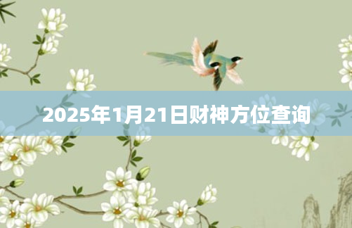 2025年1月21日财神方位查询