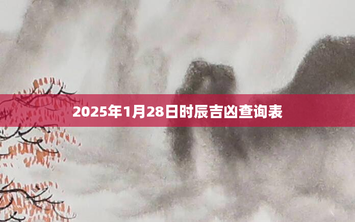 2025年1月28日时辰吉凶查询表