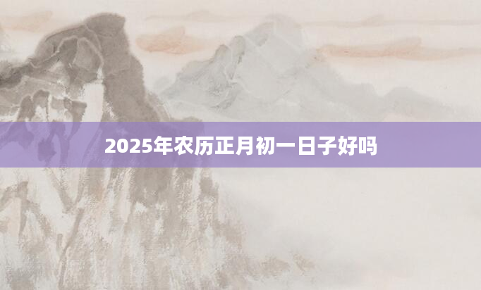 2025年农历正月初一日子好吗