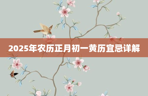 2025年农历正月初一黄历宜忌详解