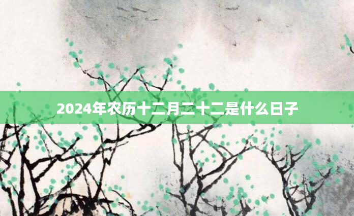 2024年农历十二月二十二是什么日子