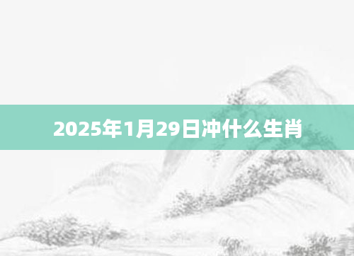 2025年1月29日冲什么生肖