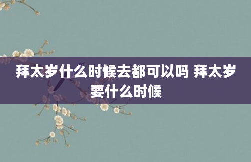 拜太岁什么时候去都可以吗 拜太岁要什么时候
