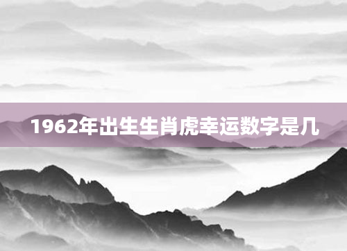 1962年出生生肖虎幸运数字是几