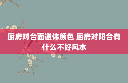 厨房对台面避讳颜色 厨房对阳台有什么不好风水