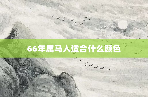 66年属马人适合什么颜色