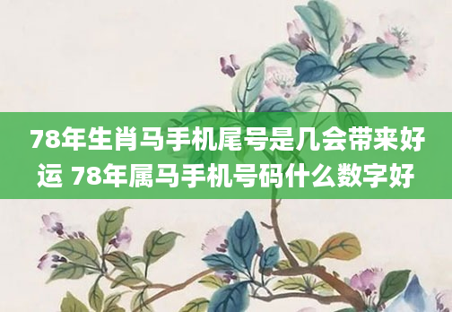 78年生肖马手机尾号是几会带来好运 78年属马手机号码什么数字好