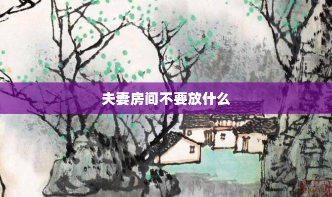 夫妻房间不要放什么