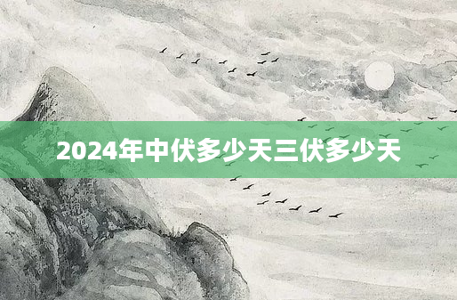 2024年中伏多少天三伏多少天