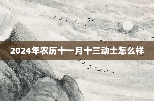 2024年农历十一月十三动土怎么样