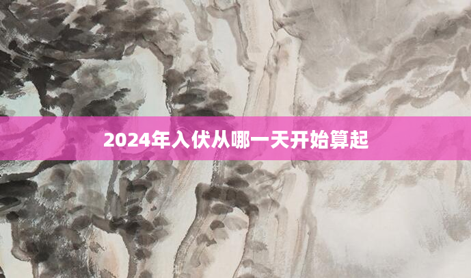 2024年入伏从哪一天开始算起