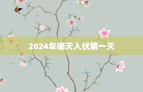 2024年哪天入伏第一天