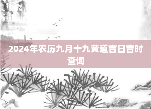 2024年农历九月十九黄道吉日吉时查询