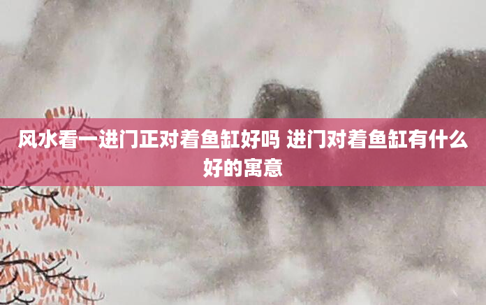 风水看一进门正对着鱼缸好吗 进门对着鱼缸有什么好的寓意