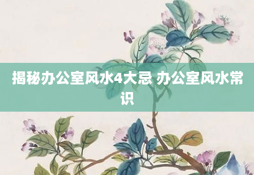 揭秘办公室风水4大忌 办公室风水常识